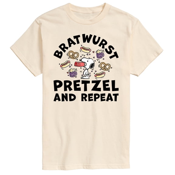 Peanuts - Bratwurst Pretzel And Repeat Snoopy - Men's Short Sleeve Graphic T-Shirt