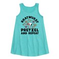 thumbnail image 1 of Peanuts - Bratwurst Pretzel And Repeat Snoopy - Toddler & Youth Girls A-line Dress, 1 of 5