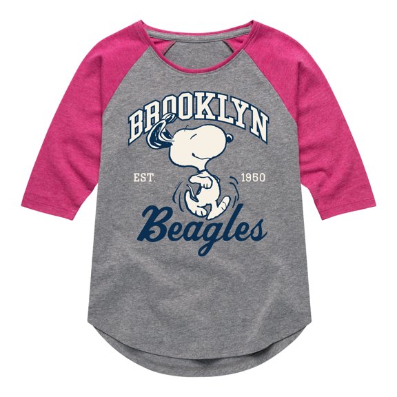 Peanuts - Brooklyn Beagles - Toddler & Youth Girls Raglan Graphic T-Shirt