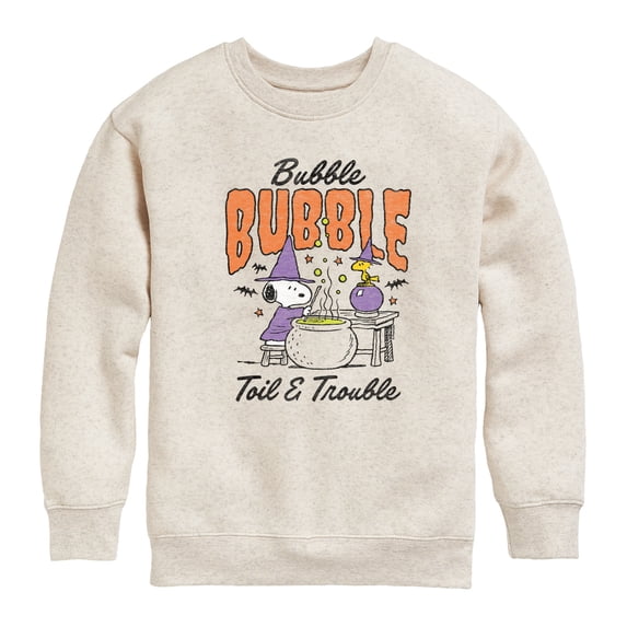 Peanuts - Bubble Bubble Toil Trouble - Toddler & Youth Crewneck Fleece Sweatshirt