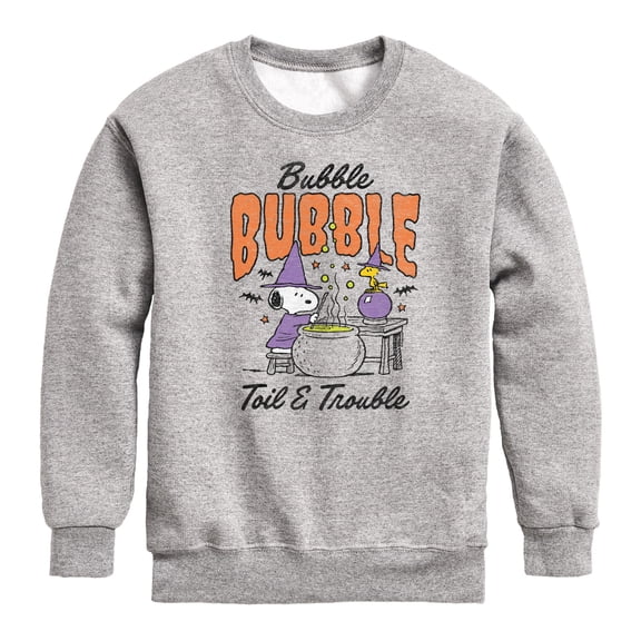 Peanuts - Bubble Bubble Toil Trouble - Toddler & Youth Crewneck Fleece Sweatshirt