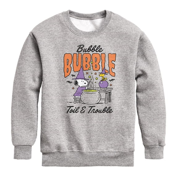 Peanuts - Bubble Bubble Toil Trouble - Toddler & Youth Crewneck Fleece Sweatshirt