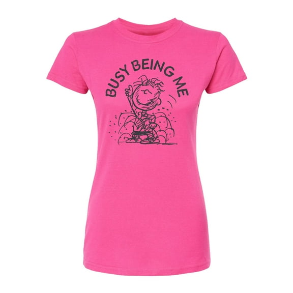 Peanuts - Busy Being Me Pigpen - Juniors Fitted Graphic T-Shirt
