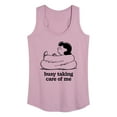 thumbnail image 1 of Peanuts - Busy Taking Care Of Me - Women's Racerback Tank Top, 1 of 6