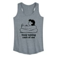 thumbnail image 1 of Peanuts - Busy Taking Care Of Me - Women's Racerback Tank Top, 1 of 6