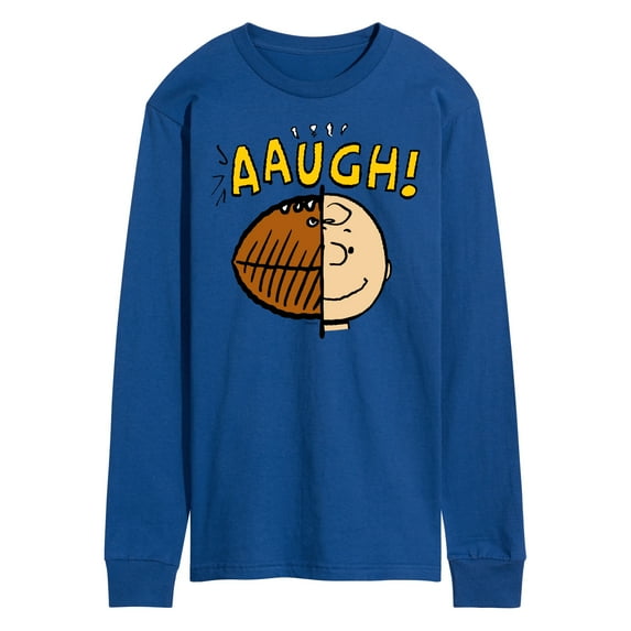 Peanuts - C Brown Half Football Head - Men's Long Sleeve T-Shirt
