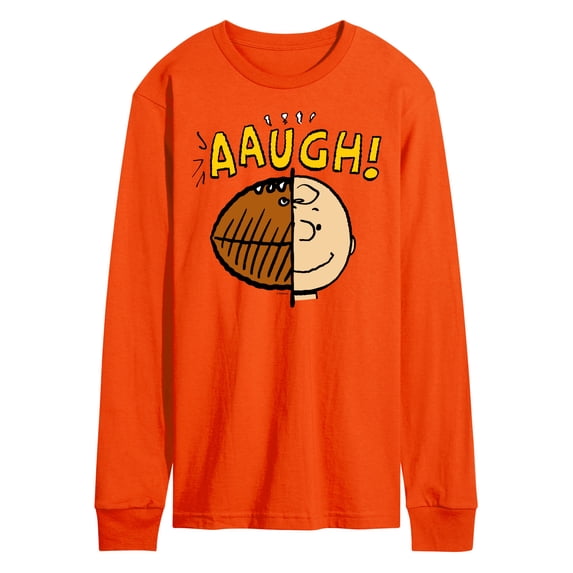 Peanuts - C Brown Half Football Head - Men's Long Sleeve T-Shirt