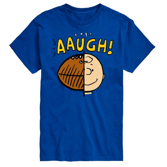 Peanuts - C Brown Half Football Head - Men's Short Sleeve Graphic T-Shirt