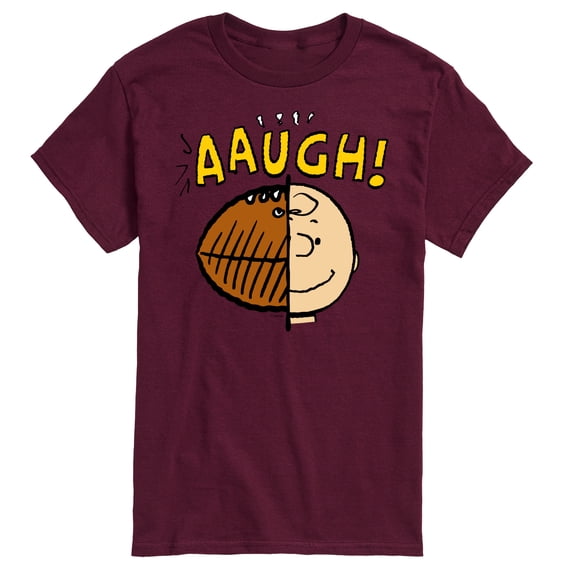 Peanuts - C Brown Half Football Head - Men's Short Sleeve Graphic T-Shirt