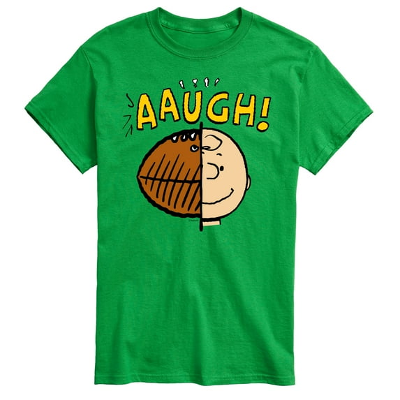 Peanuts - C Brown Half Football Head - Men's Short Sleeve Graphic T-Shirt