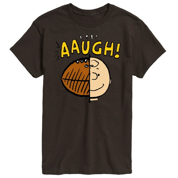 Peanuts - C Brown Half Football Head - Men's Short Sleeve Graphic T-Shirt