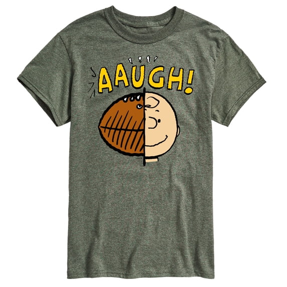 Peanuts - C Brown Half Football Head - Men's Short Sleeve Graphic T-Shirt