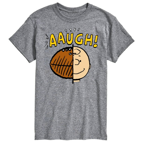Peanuts - C Brown Half Football Head - Men's Short Sleeve Graphic T-Shirt