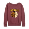 thumbnail image 1 of Peanuts - C Brown Half Football Head - Women's Lightweight French Terry Long Sleeve Shirt, 1 of 6
