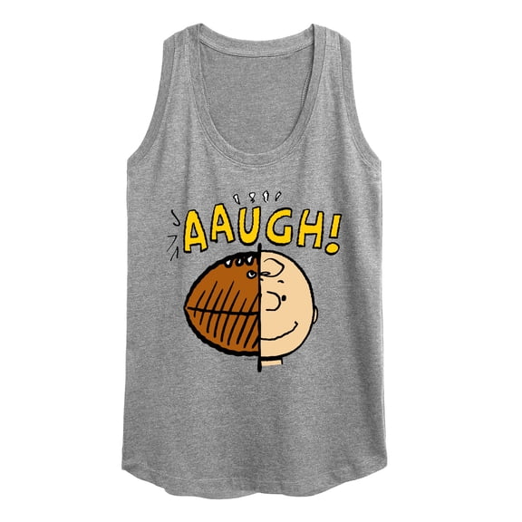 Peanuts - C Brown Half Football Head - Women's Racerback Tank Top