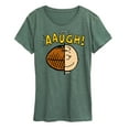 thumbnail image 1 of Peanuts - C Brown Half Football Head - Women's Short Sleeve Graphic T-Shirt, 1 of 6