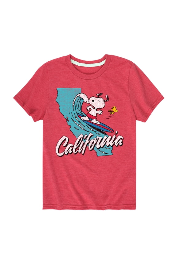 - California Surfing Snoopy And Woodstock -Toddler And Youth Short Sleeve Graphic T-Shirt