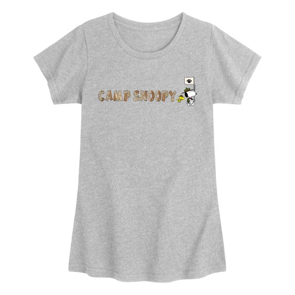 Peanuts - Camp Snoopy Branches - Youth Girls Fitted Short Sleeve T-Shirt