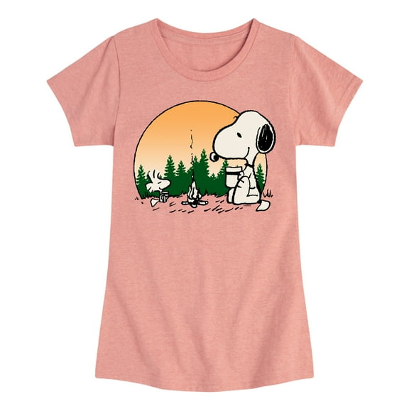 Peanuts - Campfire Mugs - Toddler And Youth Girls Short Sleeve Graphic T-Shirt