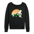 thumbnail image 1 of Peanuts - Snoopy and Woodstock Campfire - Women's Lightweight French Terry Long Sleeve Shirt, 1 of 6