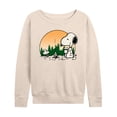 thumbnail image 1 of Peanuts - Snoopy and Woodstock Campfire - Women's Lightweight French Terry Long Sleeve Shirt, 1 of 6