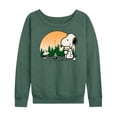 thumbnail image 1 of Peanuts - Snoopy and Woodstock Campfire - Women's Lightweight French Terry Long Sleeve Shirt, 1 of 6