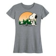 thumbnail image 1 of Peanuts - Campfire Snoopy and Woodstock - Women's Short Sleeve Graphic T-Shirt, 1 of 6