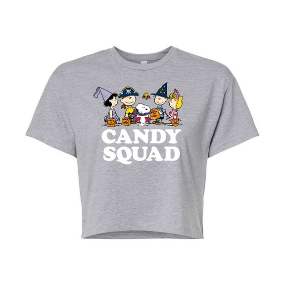 Peanuts - Candy Squad - Juniors Cropped Cotton Blend T-Shirt