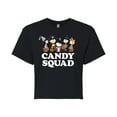 thumbnail image 1 of Peanuts - Candy Squad - Juniors Cropped Cotton Blend T-Shirt, 1 of 6