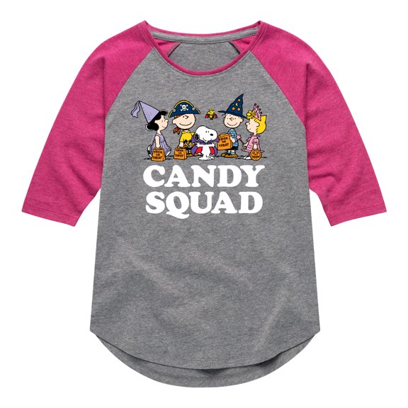 Peanuts - Candy Squad - Toddler And Youth Girls Raglan Graphic T-Shirt