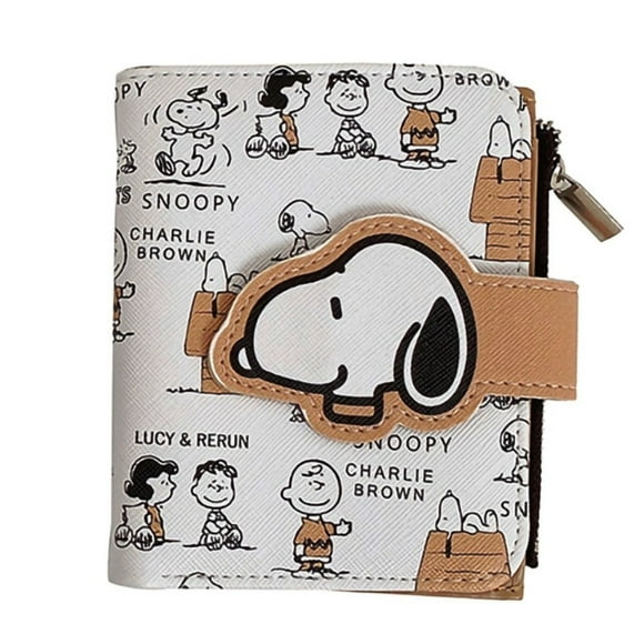 Peanuts Cartoon Character Bifold Snap Close Wallet