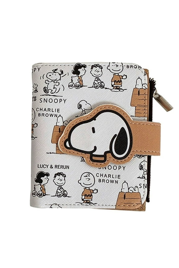 Peanuts Cartoon Character Bifold Snap Close Wallet