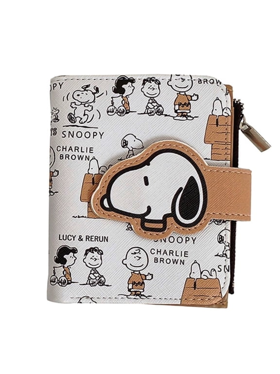 Peanuts Cartoon Character Bifold Snap Close Wallet
