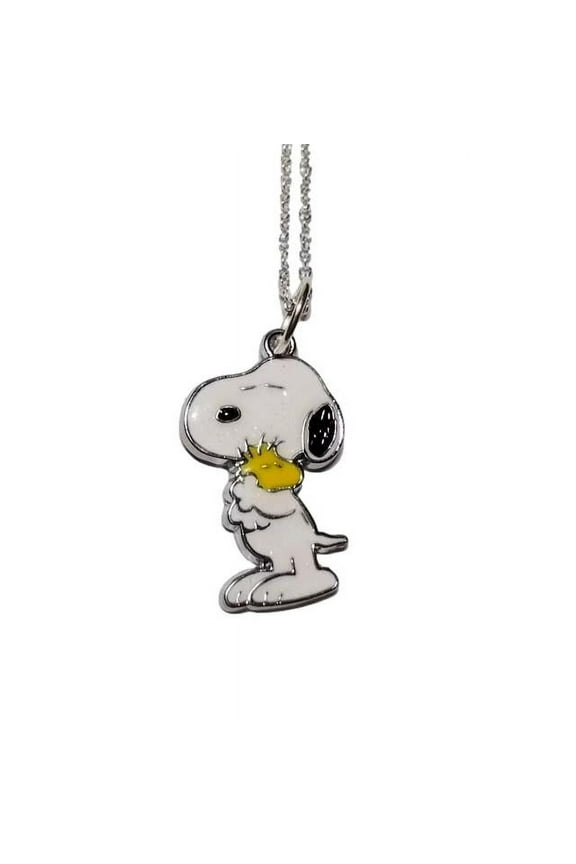 Peanuts Cartoon Dog Enamel Finish Metal Pendant Necklace