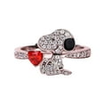 thumbnail image 1 of Peanuts Cartoon Dog With Rhinestones And Heart Stainless Steel Band Ring Size 8, 1 of 1