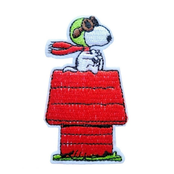 Peanuts Cartoon Dog on Dog House 3 Inch Tall Iron On Patch