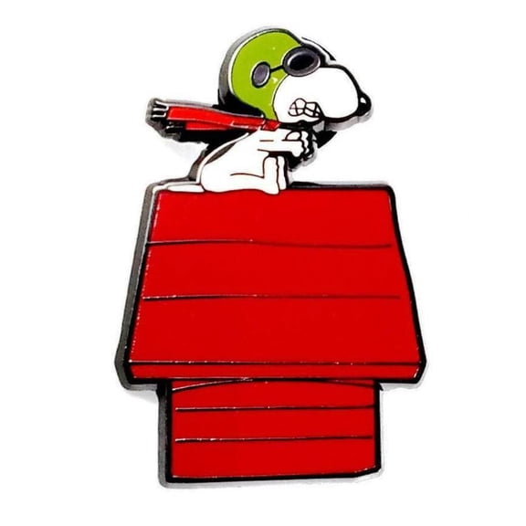 Peanuts Cartoon Red Baron on Dog House 1 Inch Tall Enamel Metal Pin