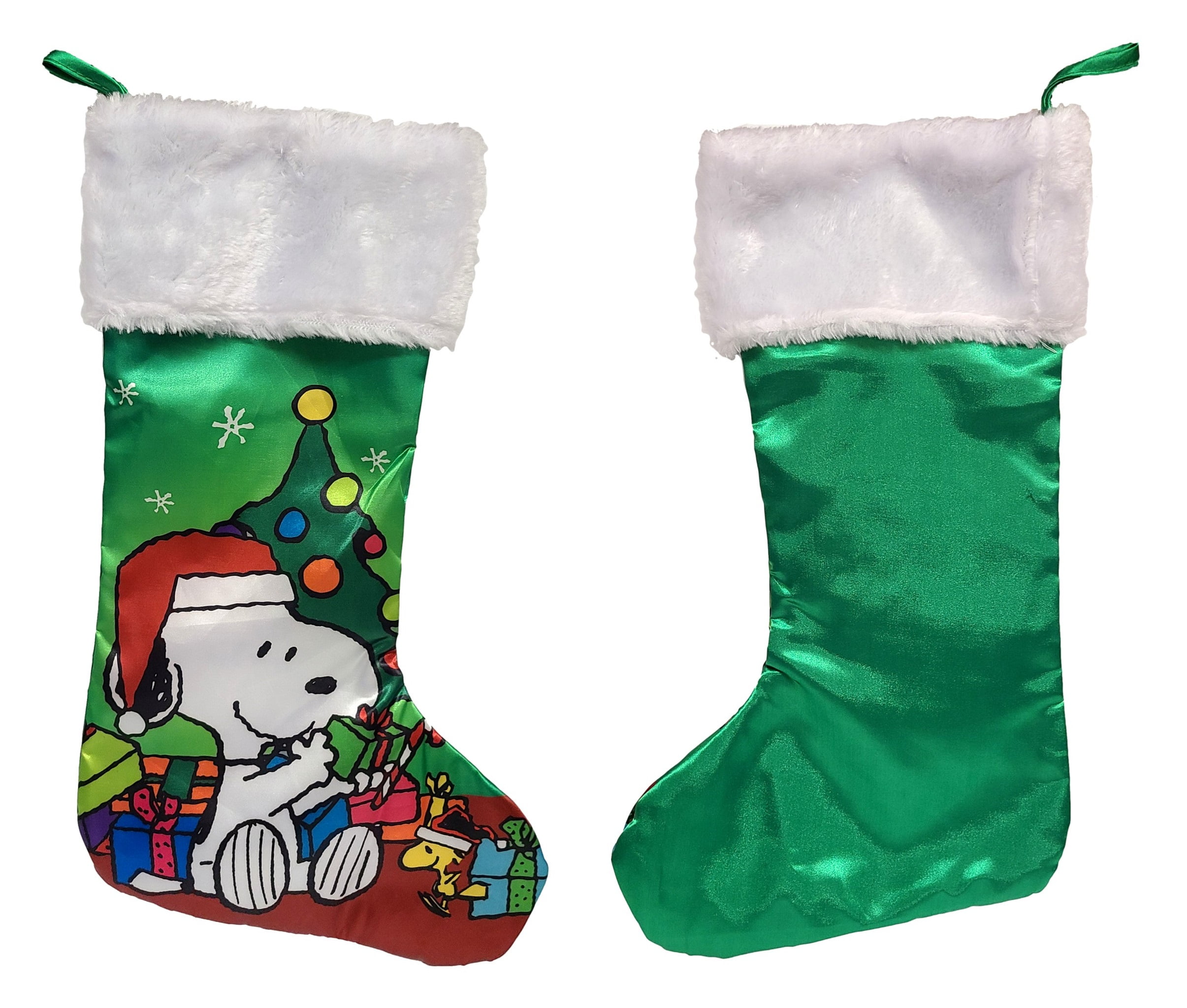 Peanuts Character Satin Christmas Stocking XL with Fur Cuff, 22Inch