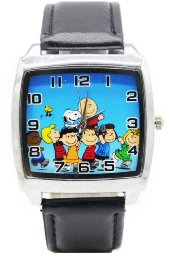 Peanuts Characters Black Wrist Watch