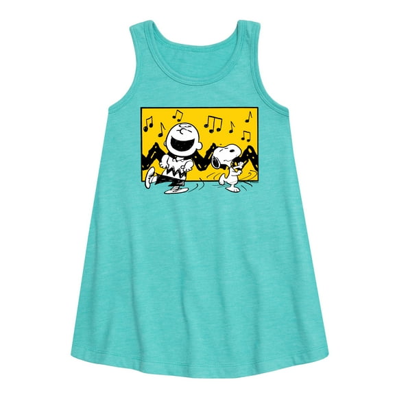 Peanuts - Charlie And Snoopy Dance Time - Toddler & Youth Girls A-line Dress