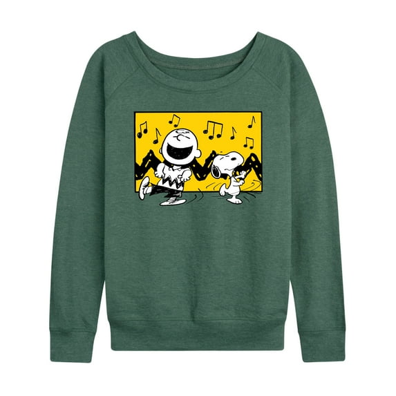 Peanuts - Charlie And Snoopy Dance Time - Women's Lightweight French Terry Long Sleeve Shirt
