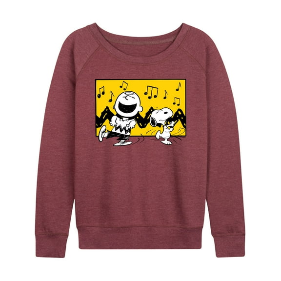 Peanuts - Charlie And Snoopy Dance Time - Women's Lightweight French Terry Long Sleeve Shirt
