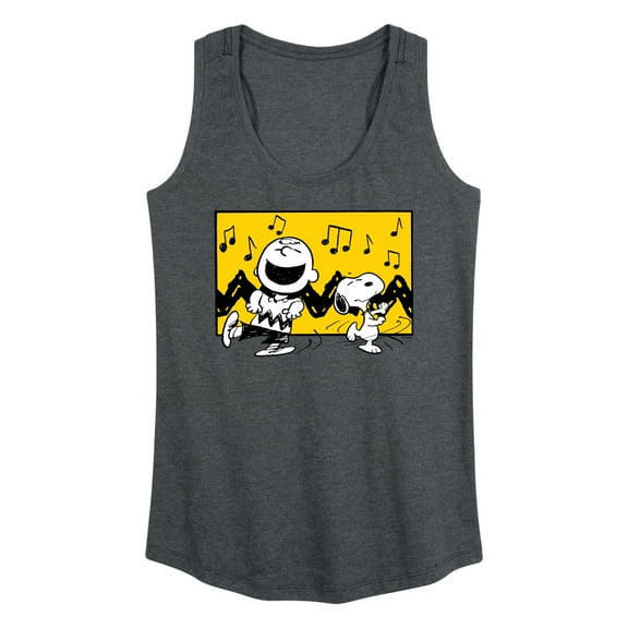 Peanuts - Charlie And Snoopy Dance Time - Women's Racerback Tank Top
