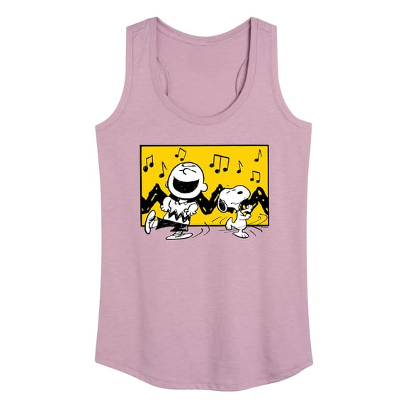 Peanuts - Charlie And Snoopy Dance Time - Women's Racerback Tank Top