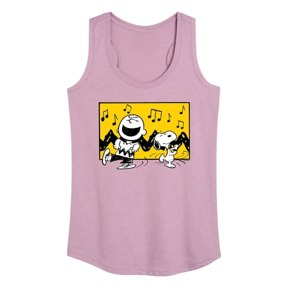 Peanuts - Charlie And Snoopy Dance Time - Women's Racerback Tank Top