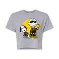 thumbnail image 1 of Peanuts - Charlie And Snoopy Skeleton - Juniors Cropped Cotton Blend T-Shirt, 1 of 6