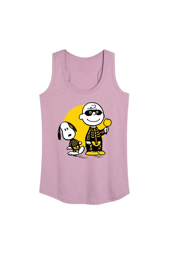 - Charlie And Snoopy Skeleton - Women's Racerback Tank Top