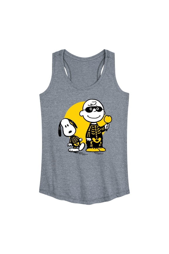 - Charlie And Snoopy Skeleton - Women's Racerback Tank Top