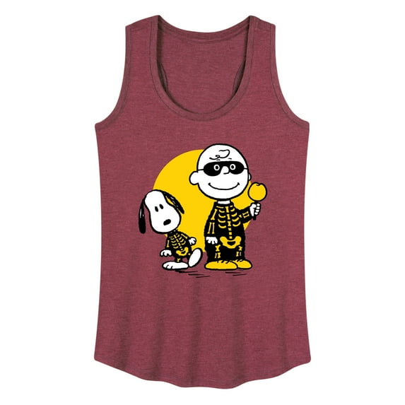 Peanuts - Charlie And Snoopy Skeleton - Women's Racerback Tank Top