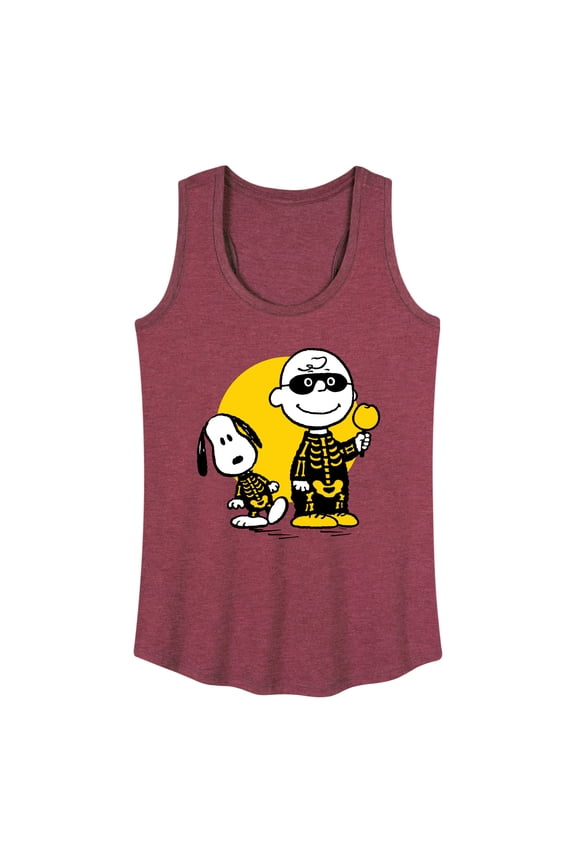 - Charlie And Snoopy Skeleton - Women's Racerback Tank Top